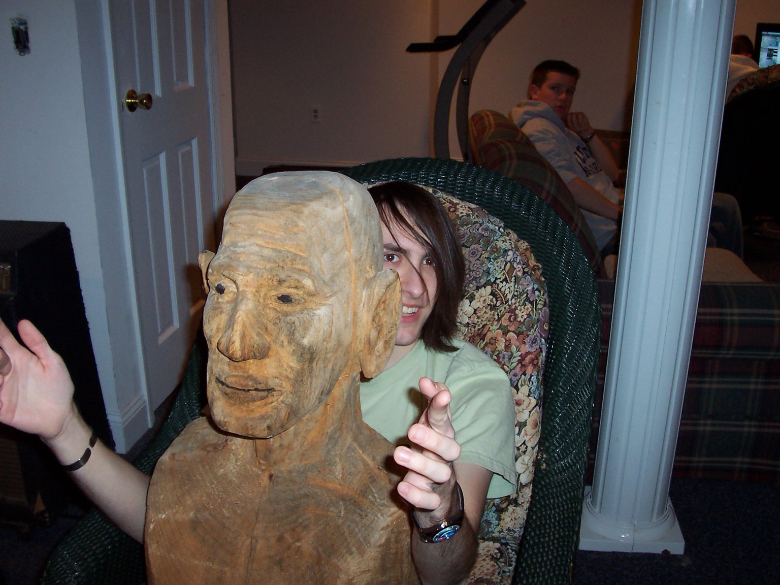 Belvedere the Lion Tamer, practice at Jack’s house, December 2004 — archival photograph 1