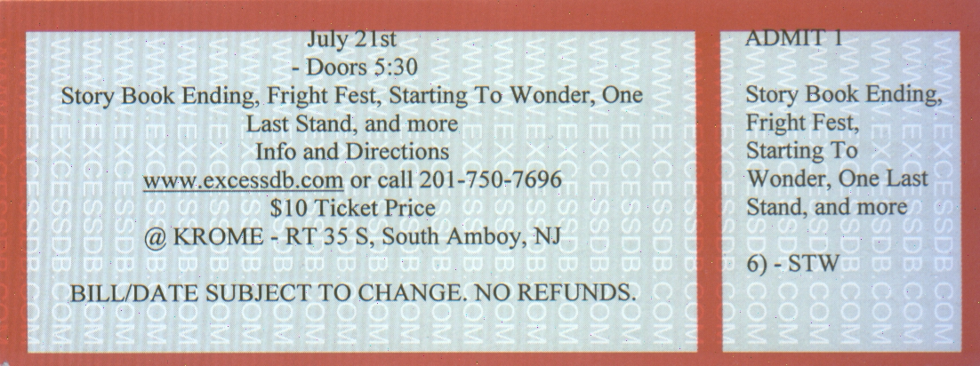 July 21, 2002 — Starting to Wonder Krome ticket