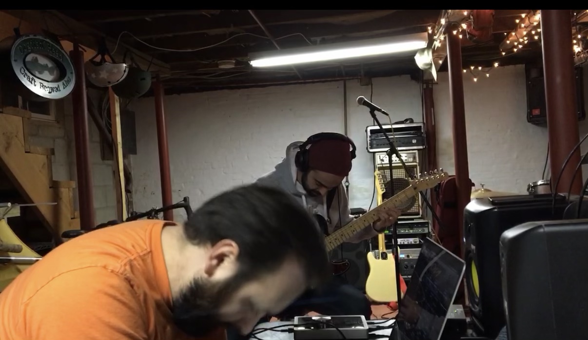 Darkroom Honeymoon EP recording in the basement, 2016 — Recording session in the basement