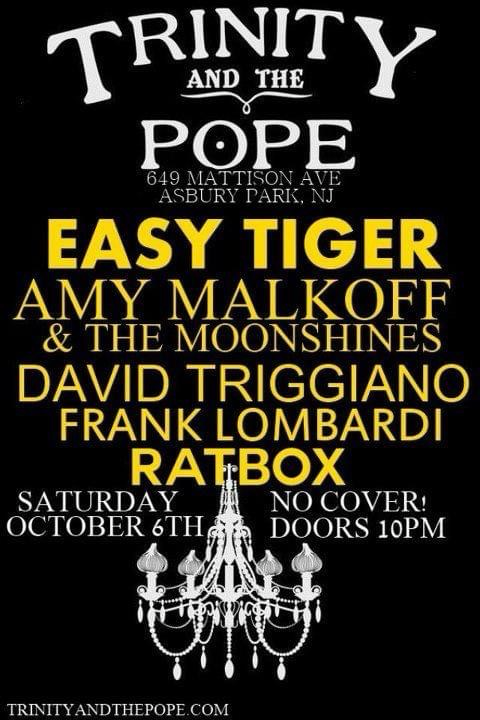 October 6 Trinity and the Pope show flyer, Asbury Park, year unconfirmed
